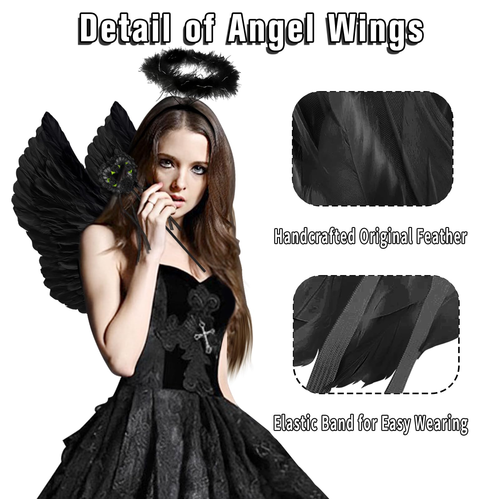 Treaturself Angel wings dress ブラック Buy Goenb Angel Wings, Angel Wings And Halo Devil Wings Black